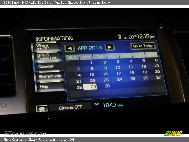 Red Candy Metallic / Charcoal Black/Fine Line Ebony 2010 Lincoln MKS AWD