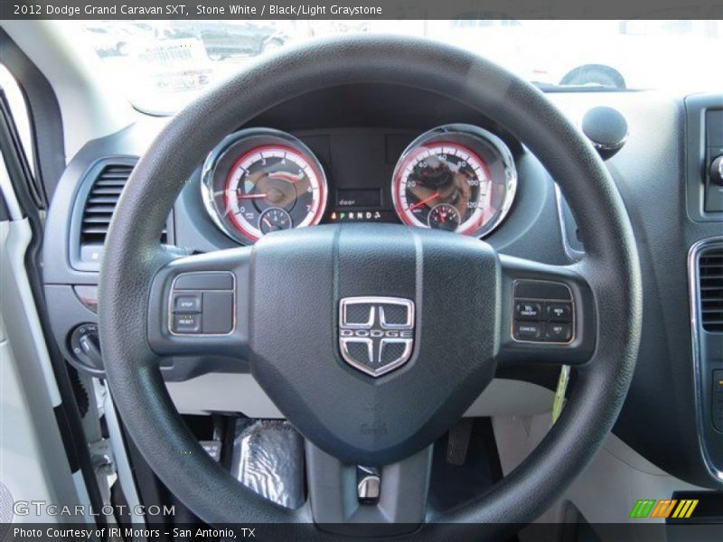 Stone White / Black/Light Graystone 2012 Dodge Grand Caravan SXT