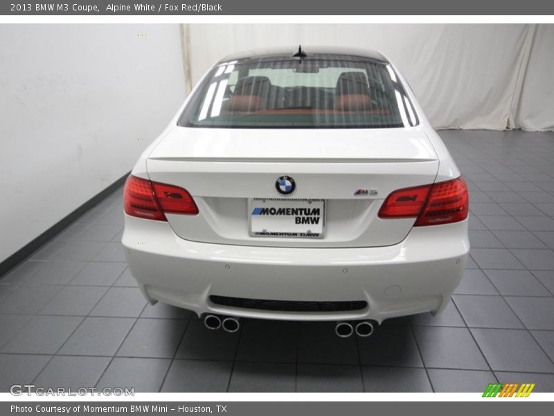 Alpine White / Fox Red/Black 2013 BMW M3 Coupe