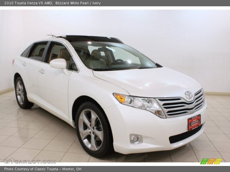 Blizzard White Pearl / Ivory 2010 Toyota Venza V6 AWD