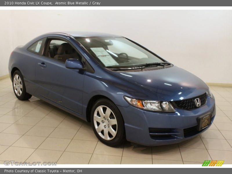 Atomic Blue Metallic / Gray 2010 Honda Civic LX Coupe