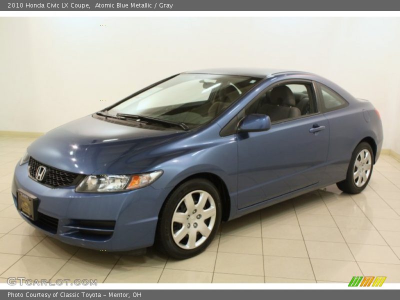 Atomic Blue Metallic / Gray 2010 Honda Civic LX Coupe