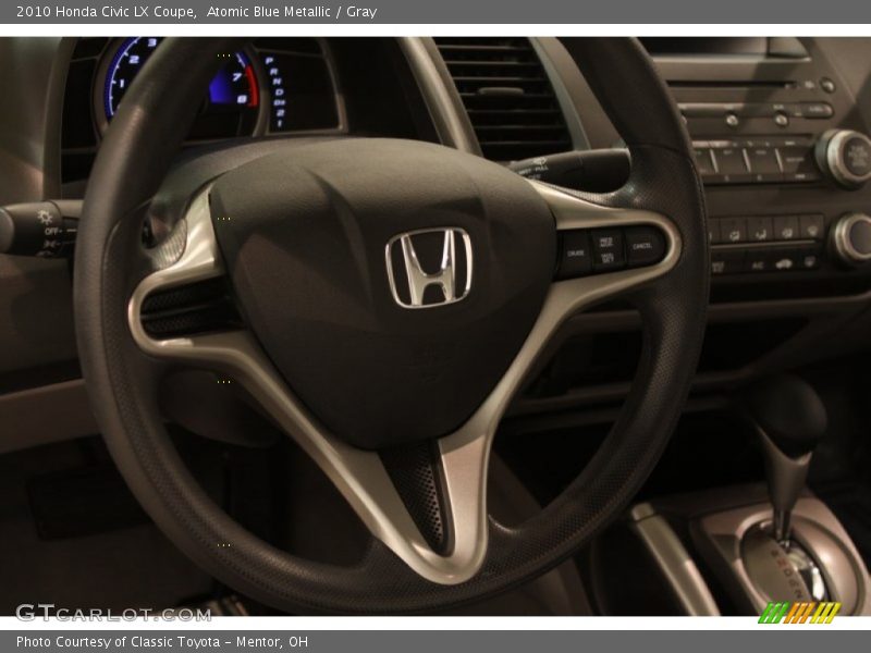 Atomic Blue Metallic / Gray 2010 Honda Civic LX Coupe