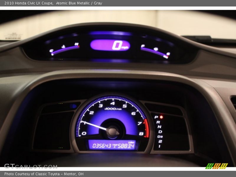 Atomic Blue Metallic / Gray 2010 Honda Civic LX Coupe