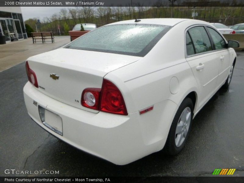 White / Titanium Gray 2008 Chevrolet Malibu LS Sedan