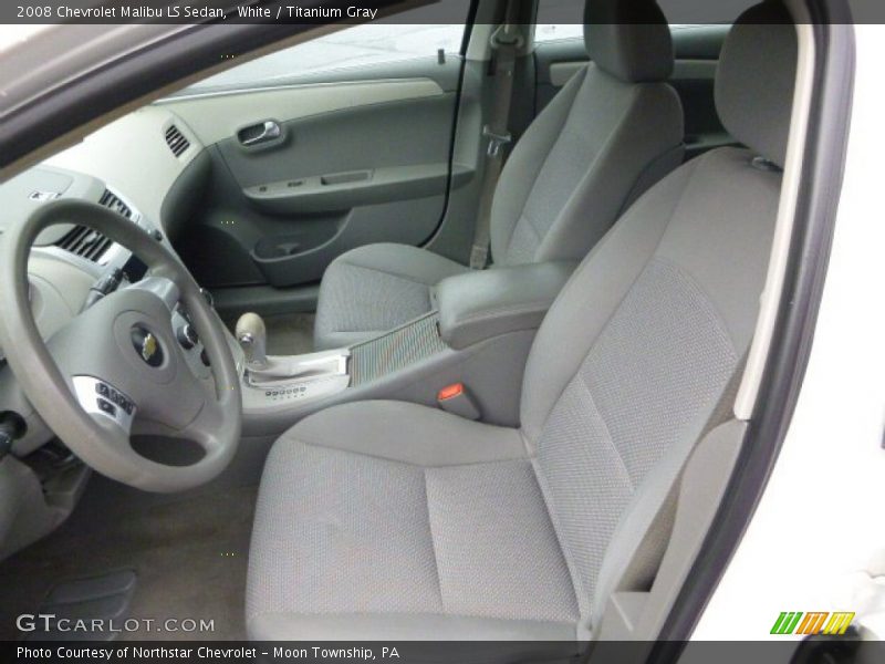 White / Titanium Gray 2008 Chevrolet Malibu LS Sedan