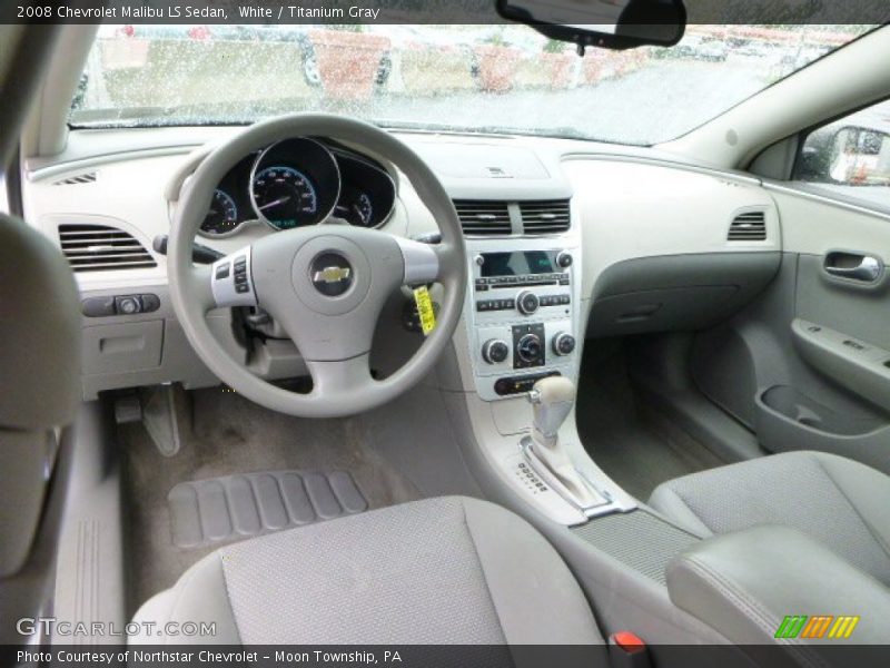 White / Titanium Gray 2008 Chevrolet Malibu LS Sedan