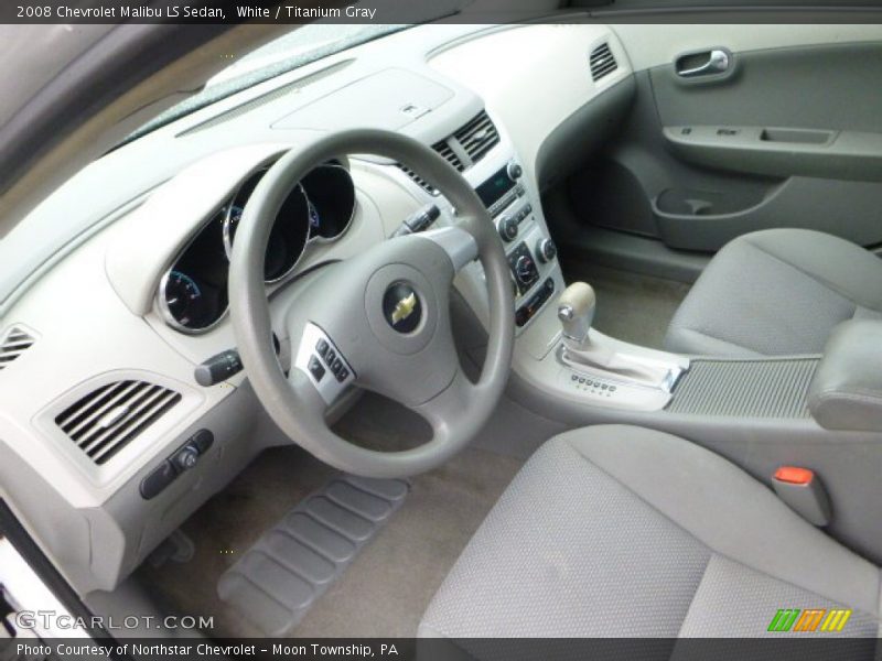 White / Titanium Gray 2008 Chevrolet Malibu LS Sedan