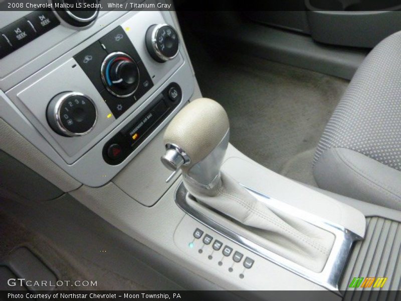 White / Titanium Gray 2008 Chevrolet Malibu LS Sedan