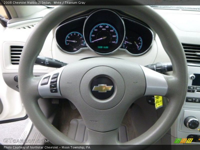 White / Titanium Gray 2008 Chevrolet Malibu LS Sedan