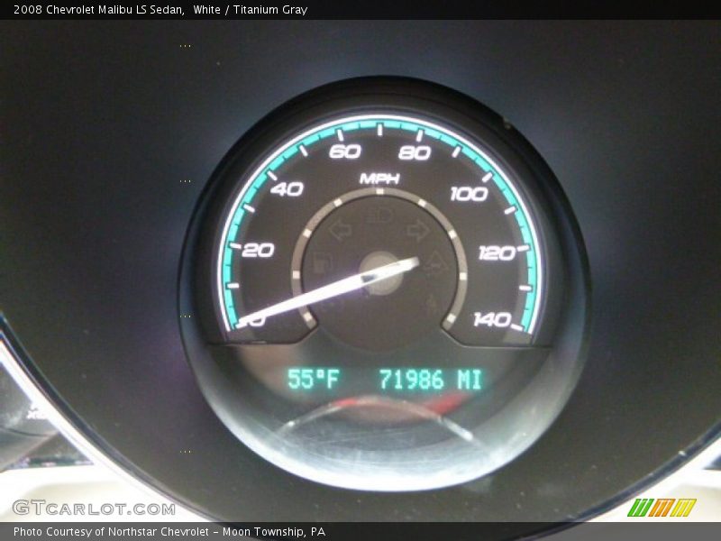 White / Titanium Gray 2008 Chevrolet Malibu LS Sedan