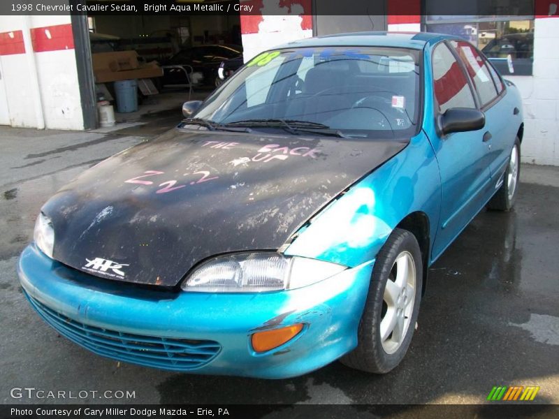 Bright Aqua Metallic / Gray 1998 Chevrolet Cavalier Sedan