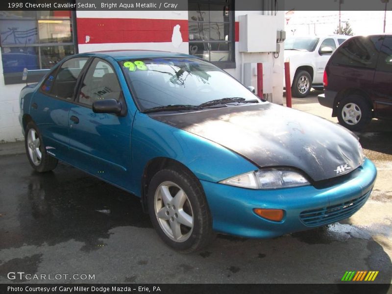 Bright Aqua Metallic / Gray 1998 Chevrolet Cavalier Sedan