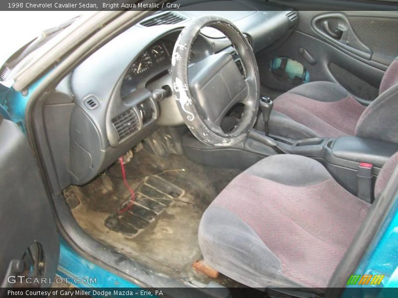Bright Aqua Metallic / Gray 1998 Chevrolet Cavalier Sedan