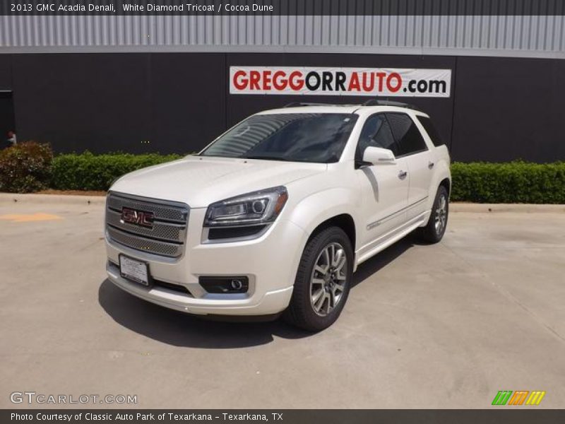 White Diamond Tricoat / Cocoa Dune 2013 GMC Acadia Denali