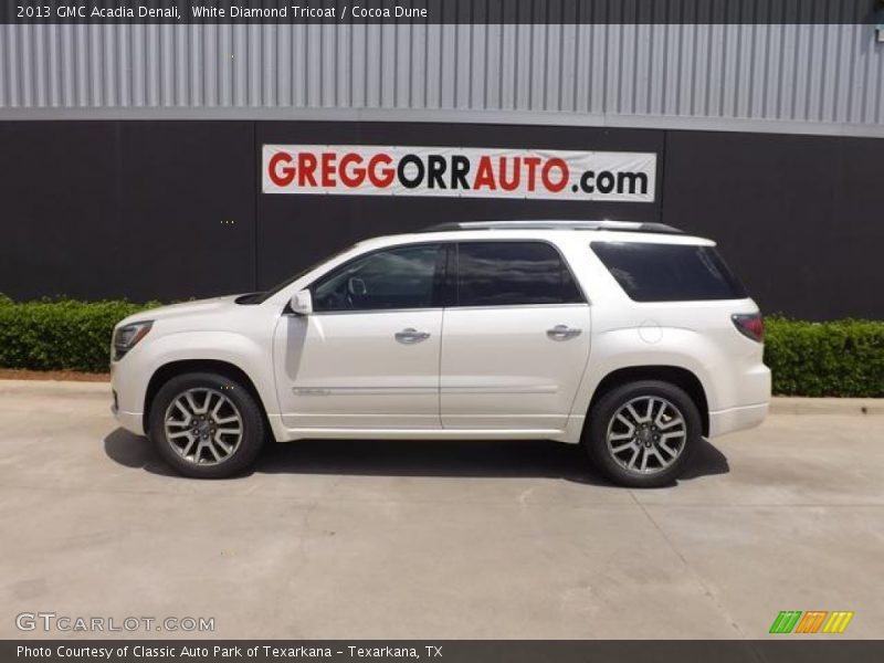 White Diamond Tricoat / Cocoa Dune 2013 GMC Acadia Denali