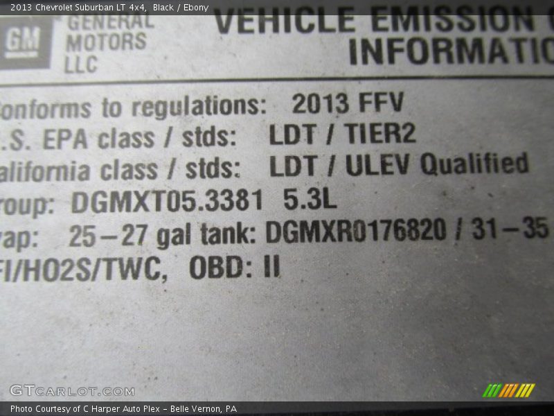 Black / Ebony 2013 Chevrolet Suburban LT 4x4