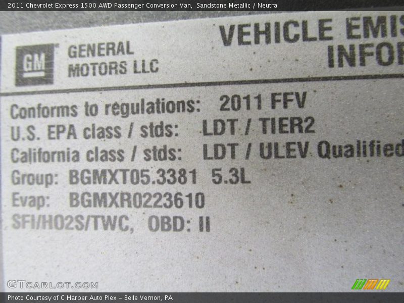 Sandstone Metallic / Neutral 2011 Chevrolet Express 1500 AWD Passenger Conversion Van