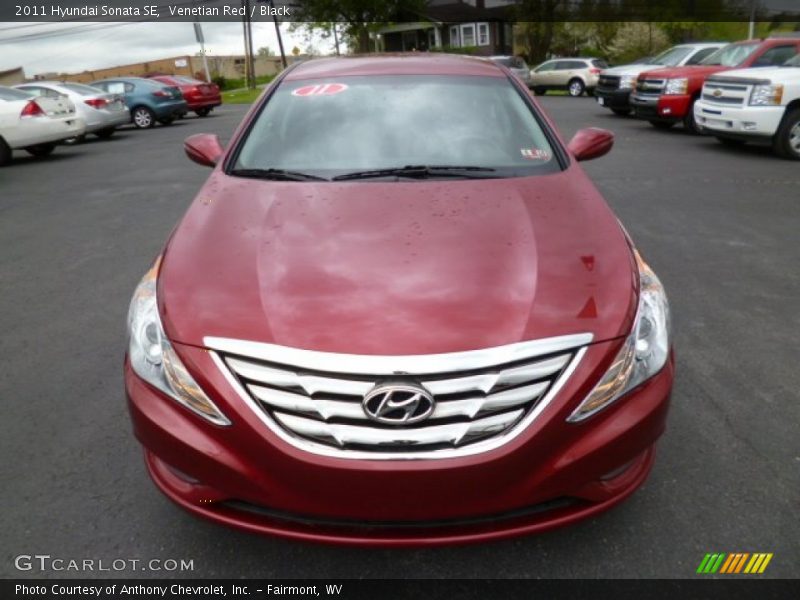 Venetian Red / Black 2011 Hyundai Sonata SE