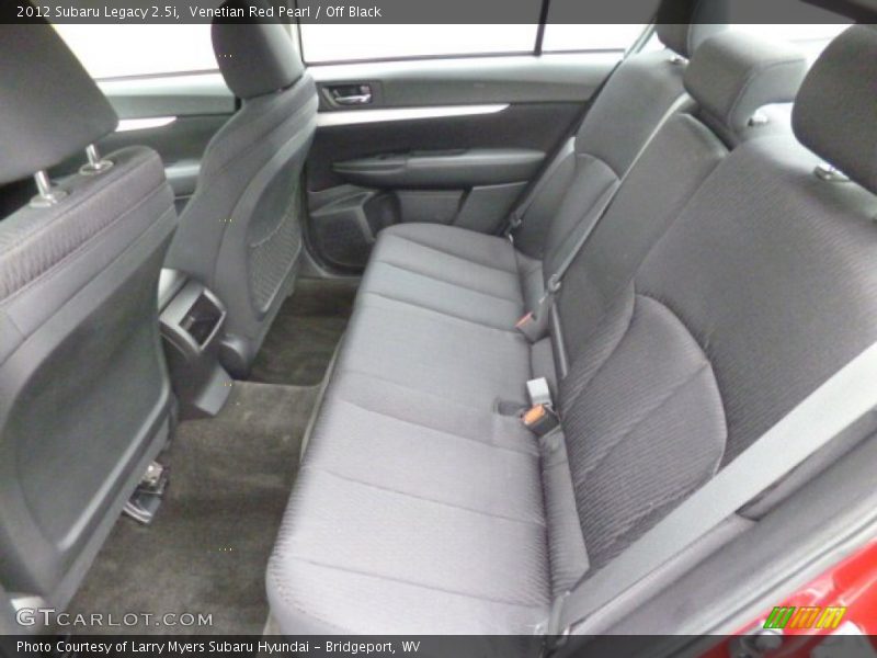 Rear Seat of 2012 Legacy 2.5i