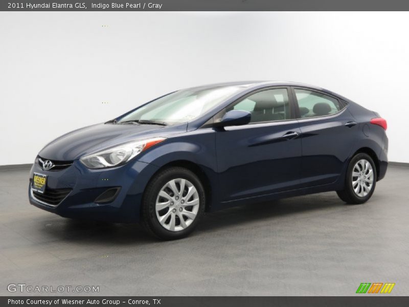 Indigo Blue Pearl / Gray 2011 Hyundai Elantra GLS