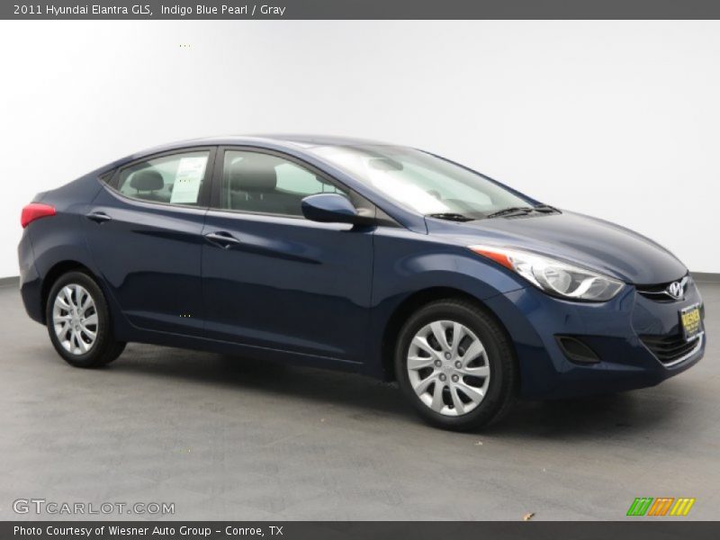 Indigo Blue Pearl / Gray 2011 Hyundai Elantra GLS