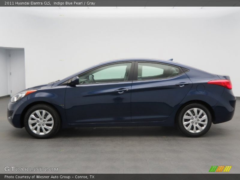 Indigo Blue Pearl / Gray 2011 Hyundai Elantra GLS