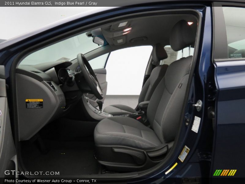 Indigo Blue Pearl / Gray 2011 Hyundai Elantra GLS