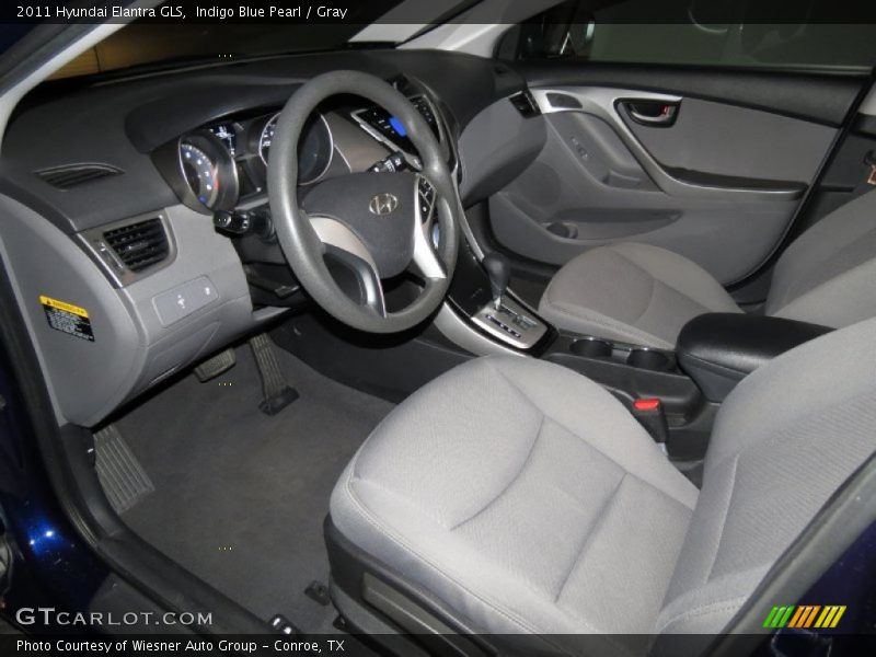 Indigo Blue Pearl / Gray 2011 Hyundai Elantra GLS