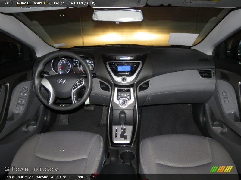 Indigo Blue Pearl / Gray 2011 Hyundai Elantra GLS