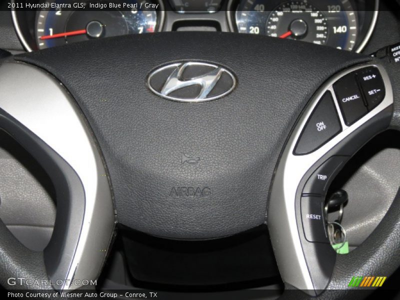 Indigo Blue Pearl / Gray 2011 Hyundai Elantra GLS