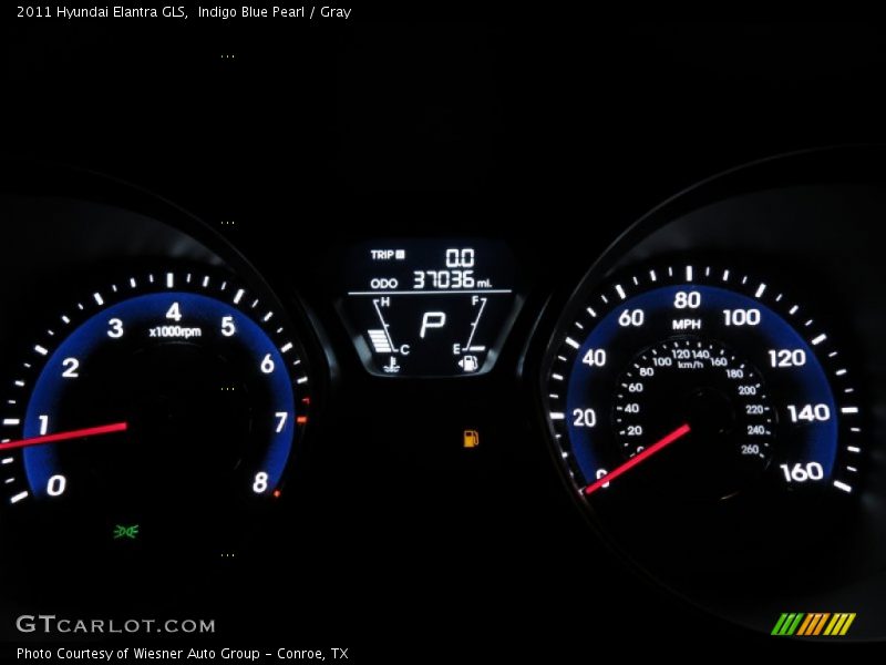 Indigo Blue Pearl / Gray 2011 Hyundai Elantra GLS