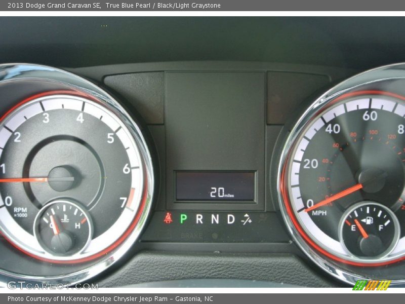 True Blue Pearl / Black/Light Graystone 2013 Dodge Grand Caravan SE