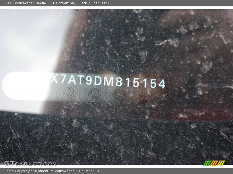 Black / Titan Black 2013 Volkswagen Beetle 2.5L Convertible