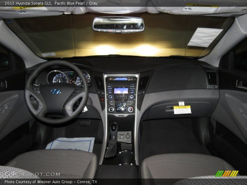 Pacific Blue Pearl / Gray 2013 Hyundai Sonata GLS