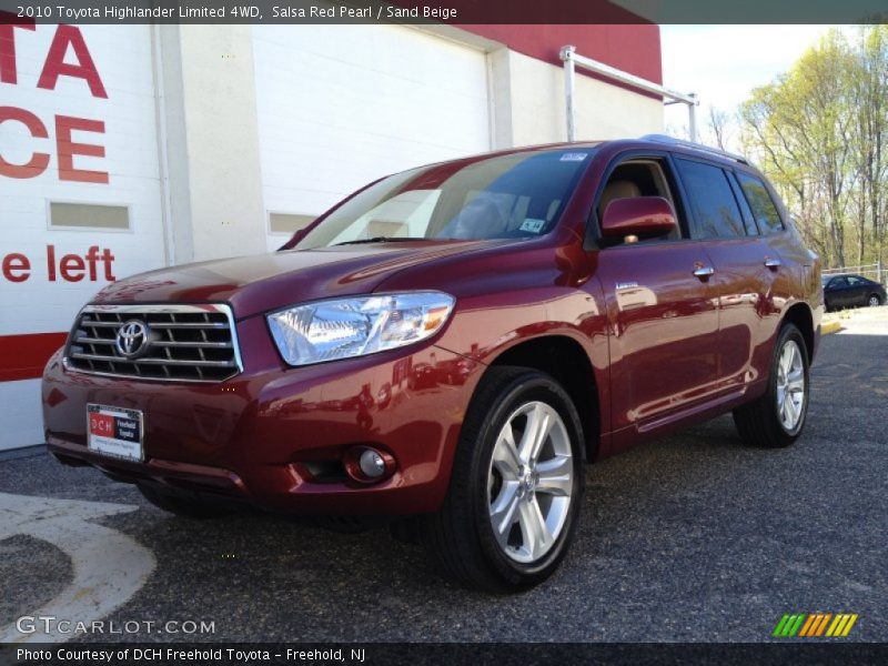 Salsa Red Pearl / Sand Beige 2010 Toyota Highlander Limited 4WD