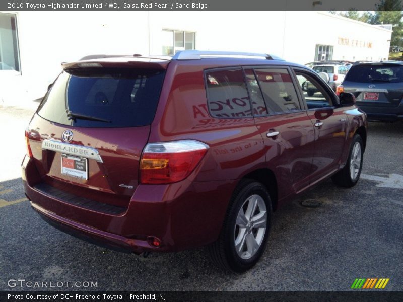 Salsa Red Pearl / Sand Beige 2010 Toyota Highlander Limited 4WD