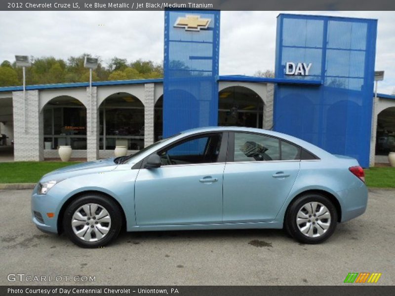 Ice Blue Metallic / Jet Black/Medium Titanium 2012 Chevrolet Cruze LS