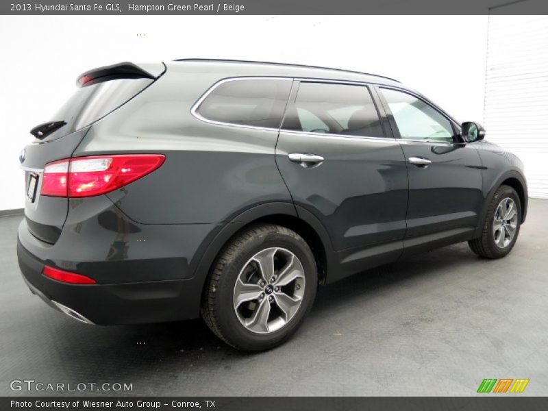 Hampton Green Pearl / Beige 2013 Hyundai Santa Fe GLS