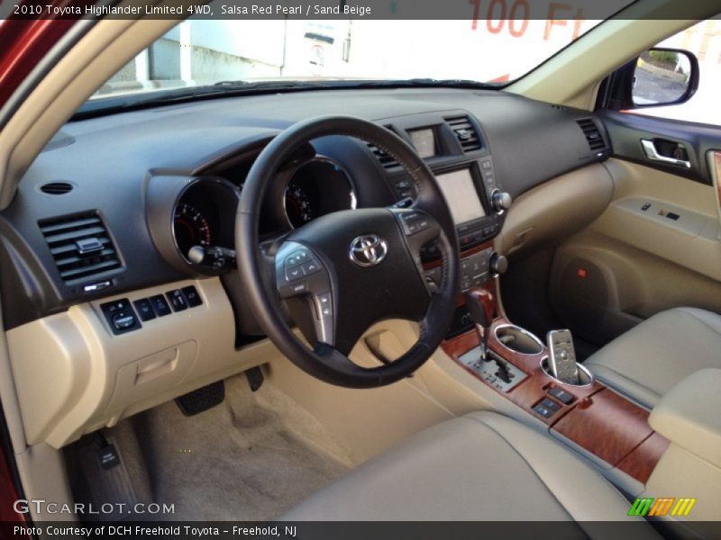 Salsa Red Pearl / Sand Beige 2010 Toyota Highlander Limited 4WD