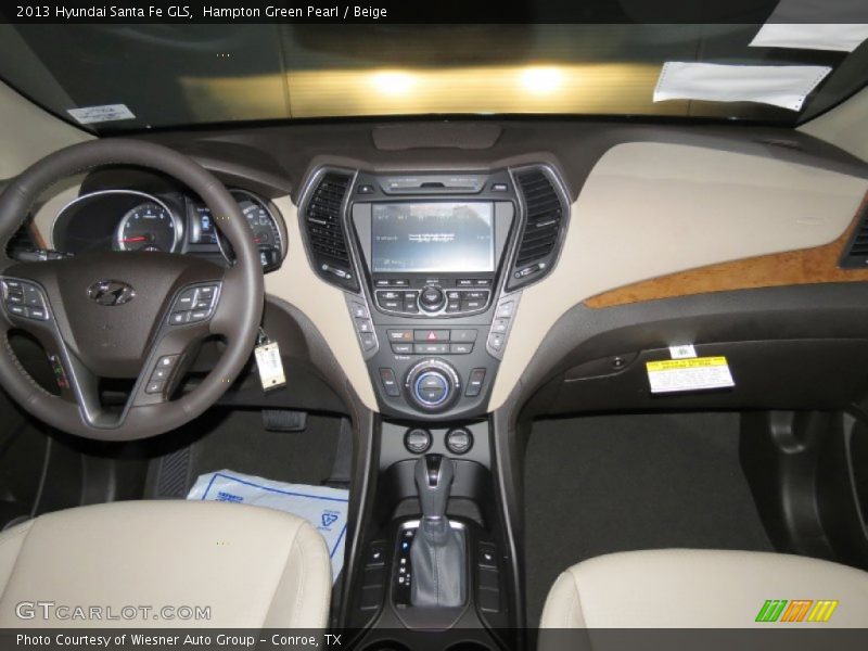 Hampton Green Pearl / Beige 2013 Hyundai Santa Fe GLS