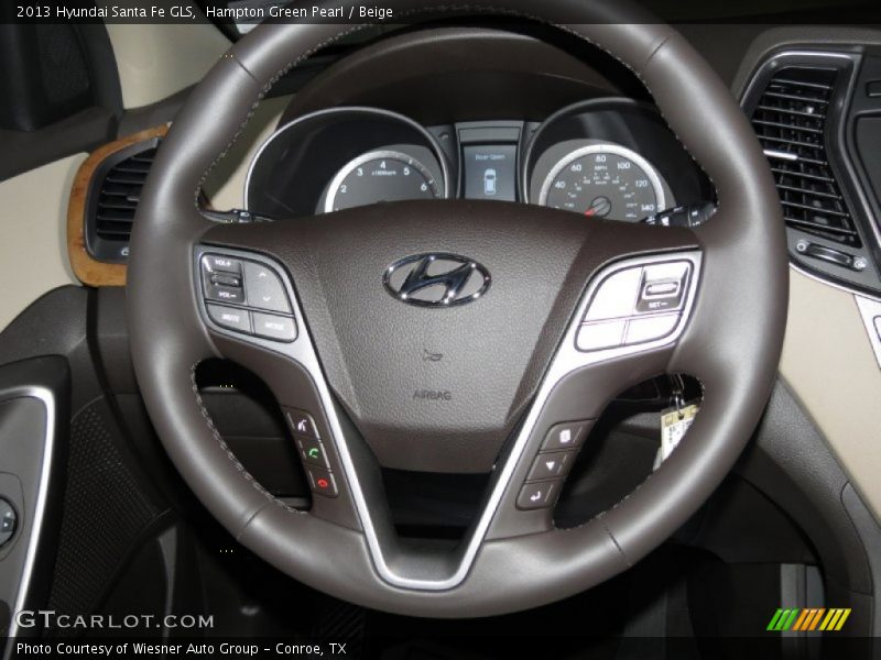 Hampton Green Pearl / Beige 2013 Hyundai Santa Fe GLS