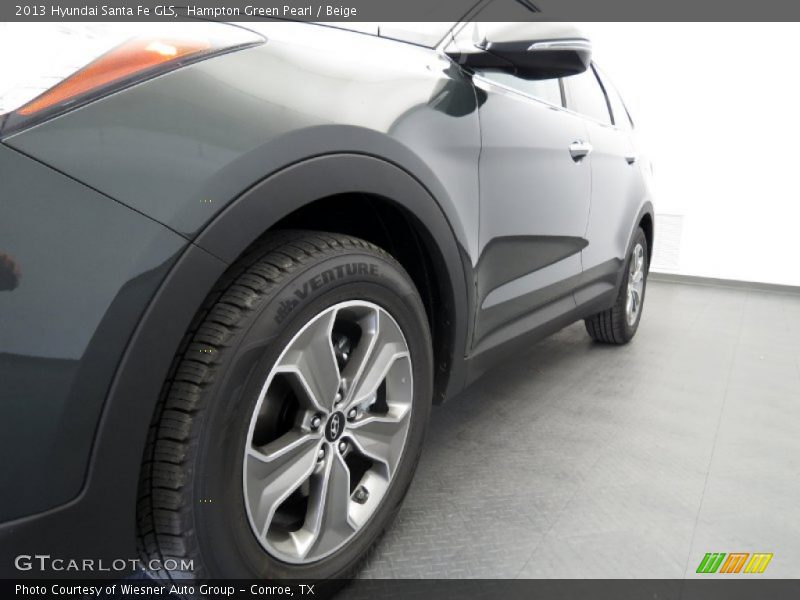 Hampton Green Pearl / Beige 2013 Hyundai Santa Fe GLS