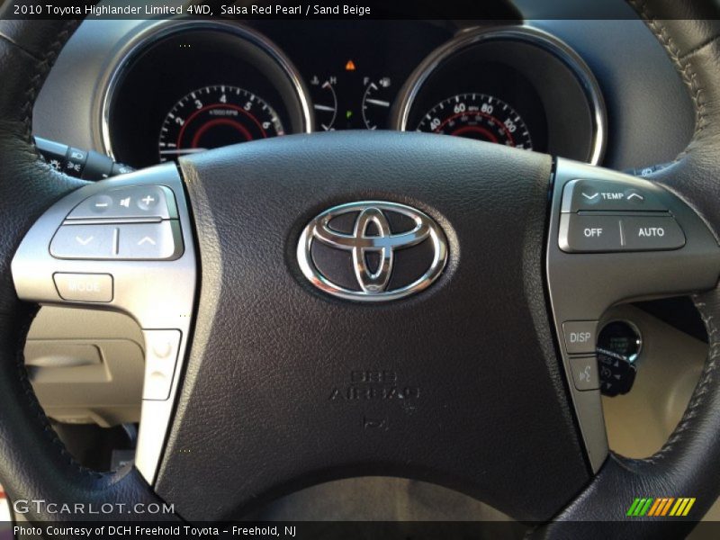 Salsa Red Pearl / Sand Beige 2010 Toyota Highlander Limited 4WD