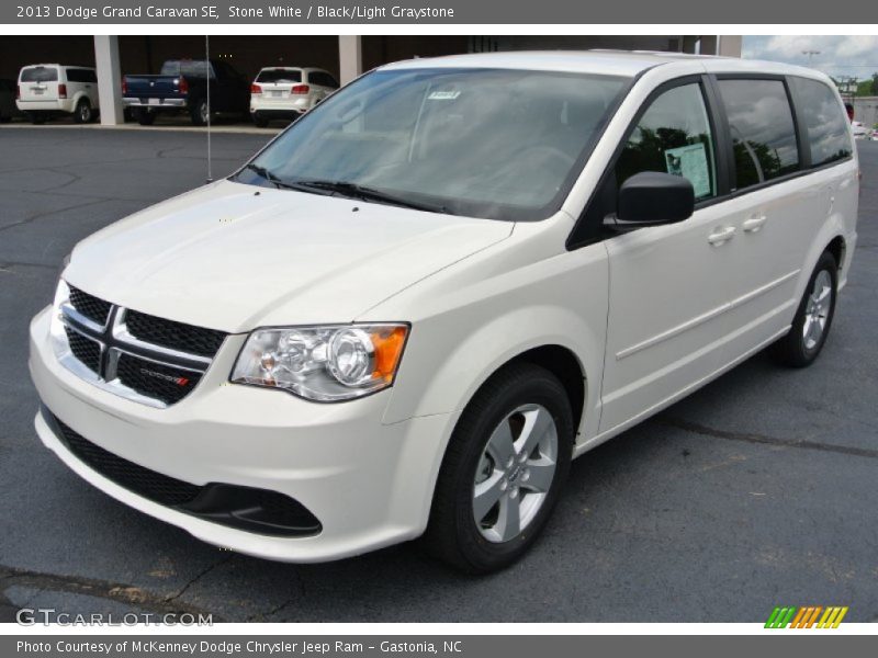 Stone White / Black/Light Graystone 2013 Dodge Grand Caravan SE