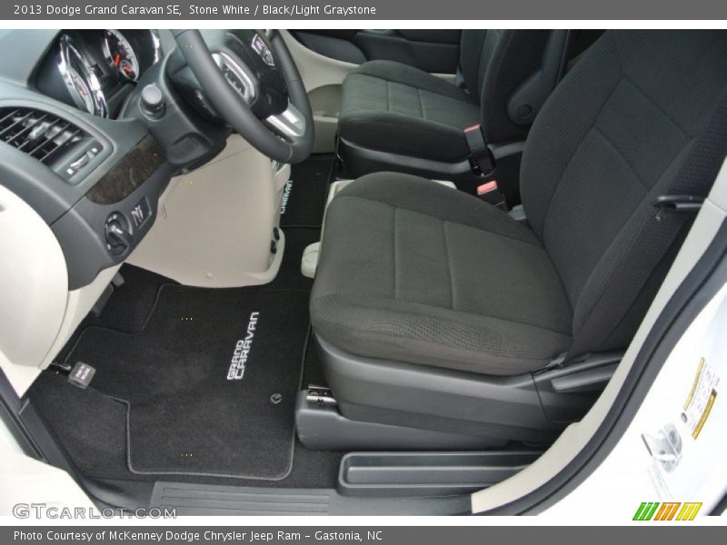 Stone White / Black/Light Graystone 2013 Dodge Grand Caravan SE