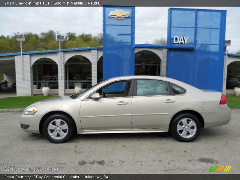 Gold Mist Metallic / Neutral 2010 Chevrolet Impala LT