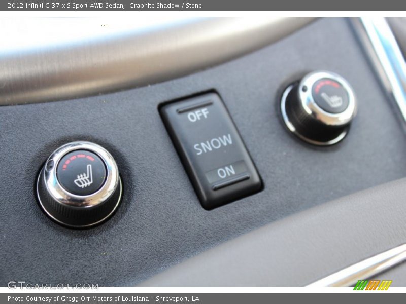 Controls of 2012 G 37 x S Sport AWD Sedan