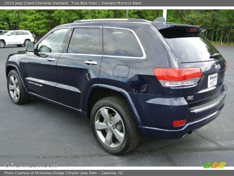 True Blue Pearl / Overland Morocco Black 2014 Jeep Grand Cherokee Overland