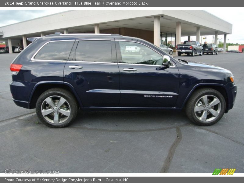 True Blue Pearl / Overland Morocco Black 2014 Jeep Grand Cherokee Overland